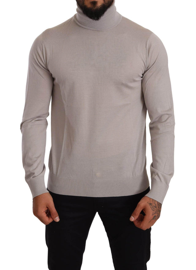 Dolce & Gabbana Gray Cashmere Turtleneck Pullover Sweater - Hilstor