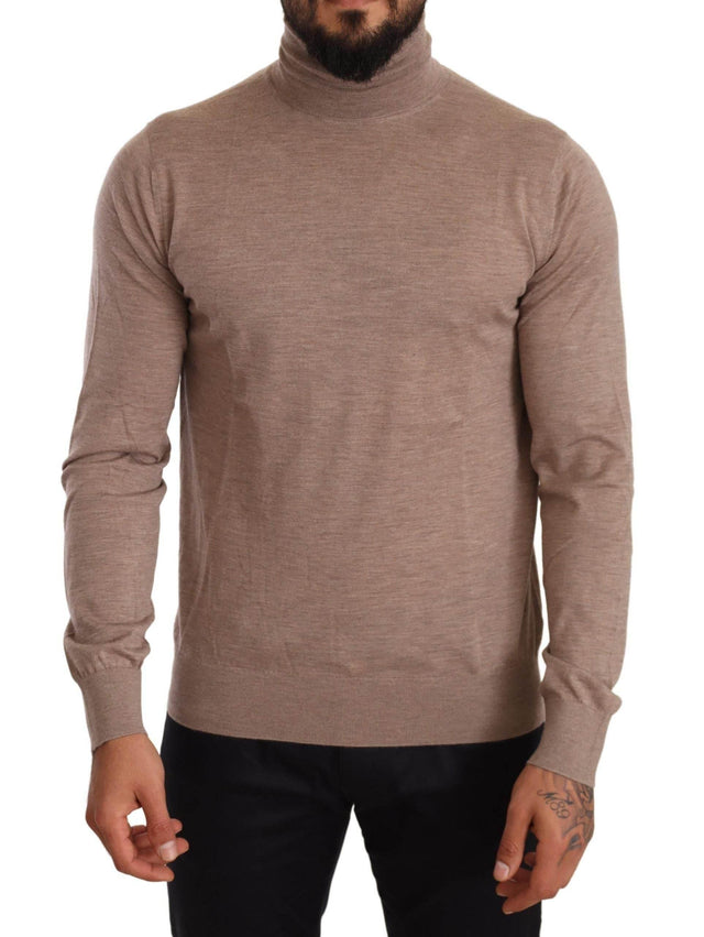 Dolce & Gabbana Brown Cashmere Turtleneck Pullover Sweater - Hilstor