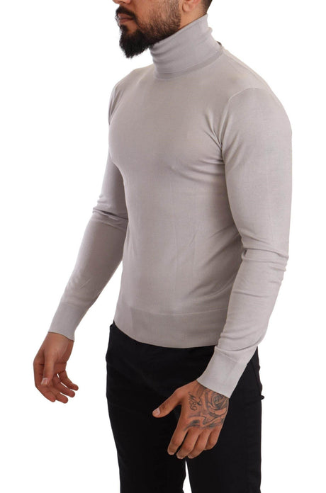 Dolce & Gabbana Gray Cashmere Turtleneck Pullover Sweater - Hilstor