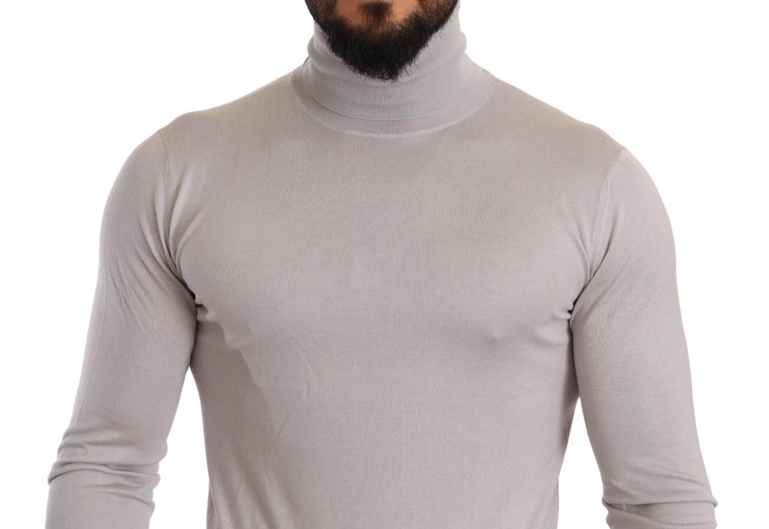 Dolce & Gabbana Gray Cashmere Turtleneck Pullover Sweater - Hilstor