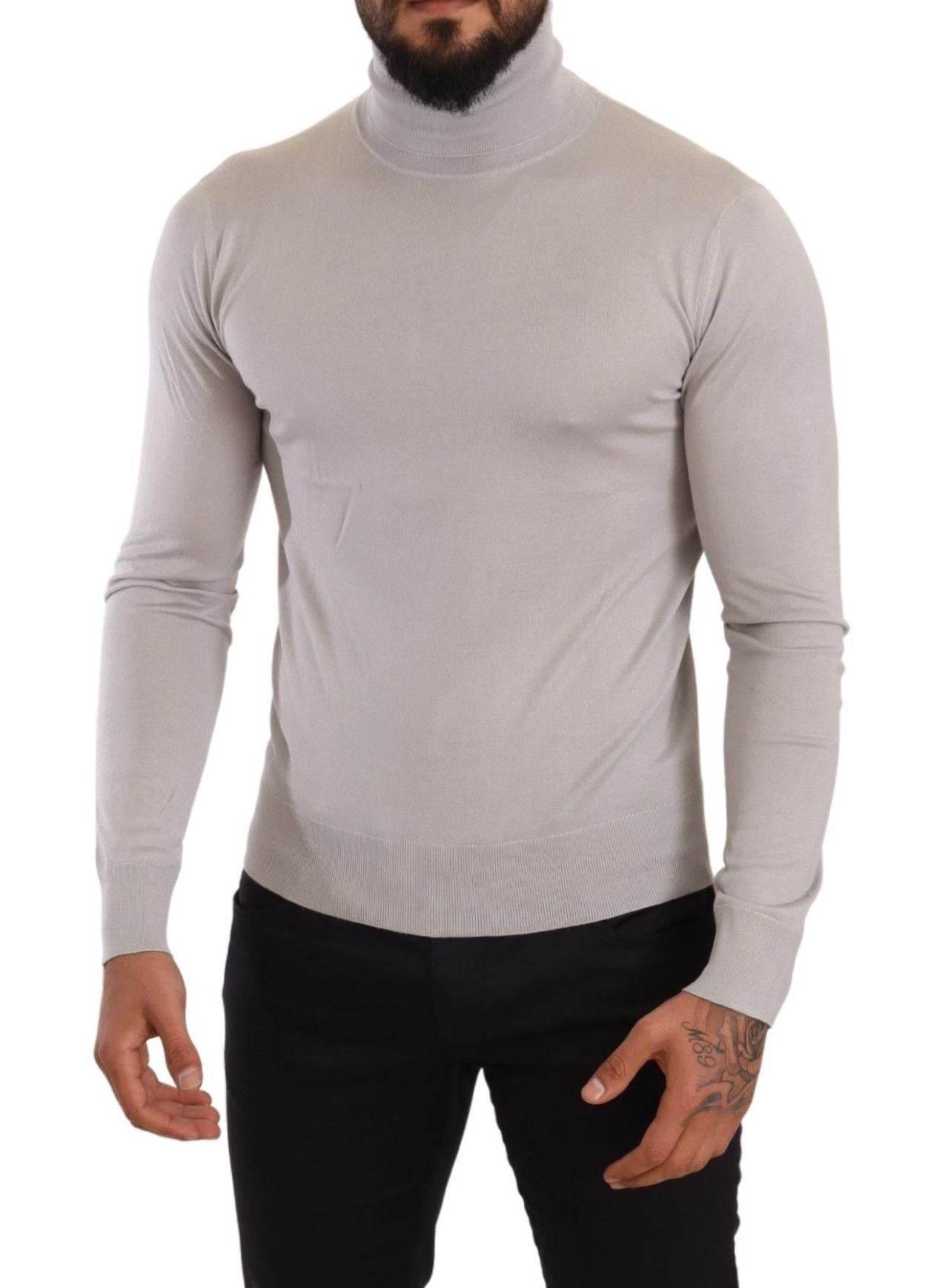 Dolce & Gabbana Gray Cashmere Turtleneck Pullover Sweater - Hilstor
