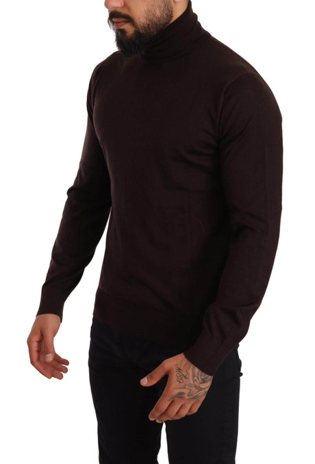 Dolce & Gabbana Brown Cashmere Turtleneck Pullover Sweater - Hilstor