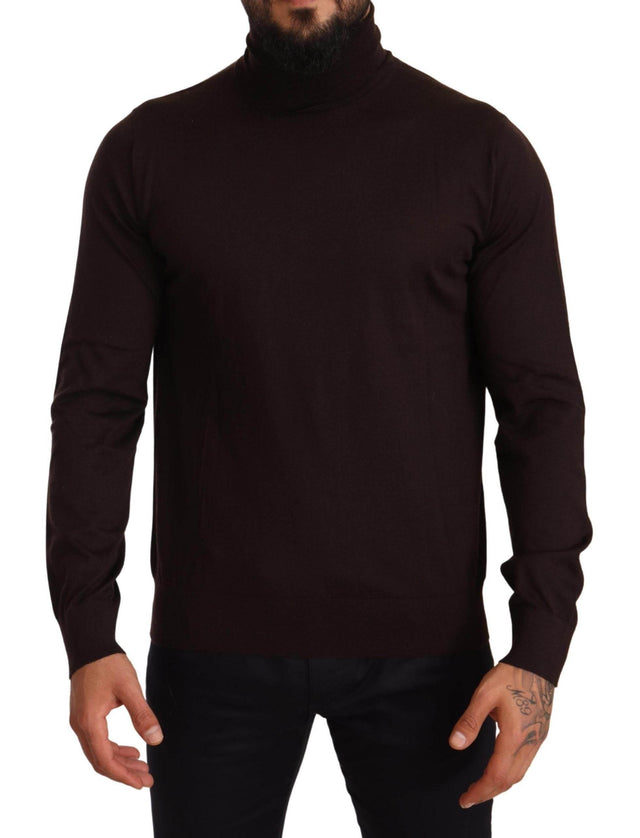 Dolce & Gabbana Brown Cashmere Turtleneck Pullover Sweater - Hilstor