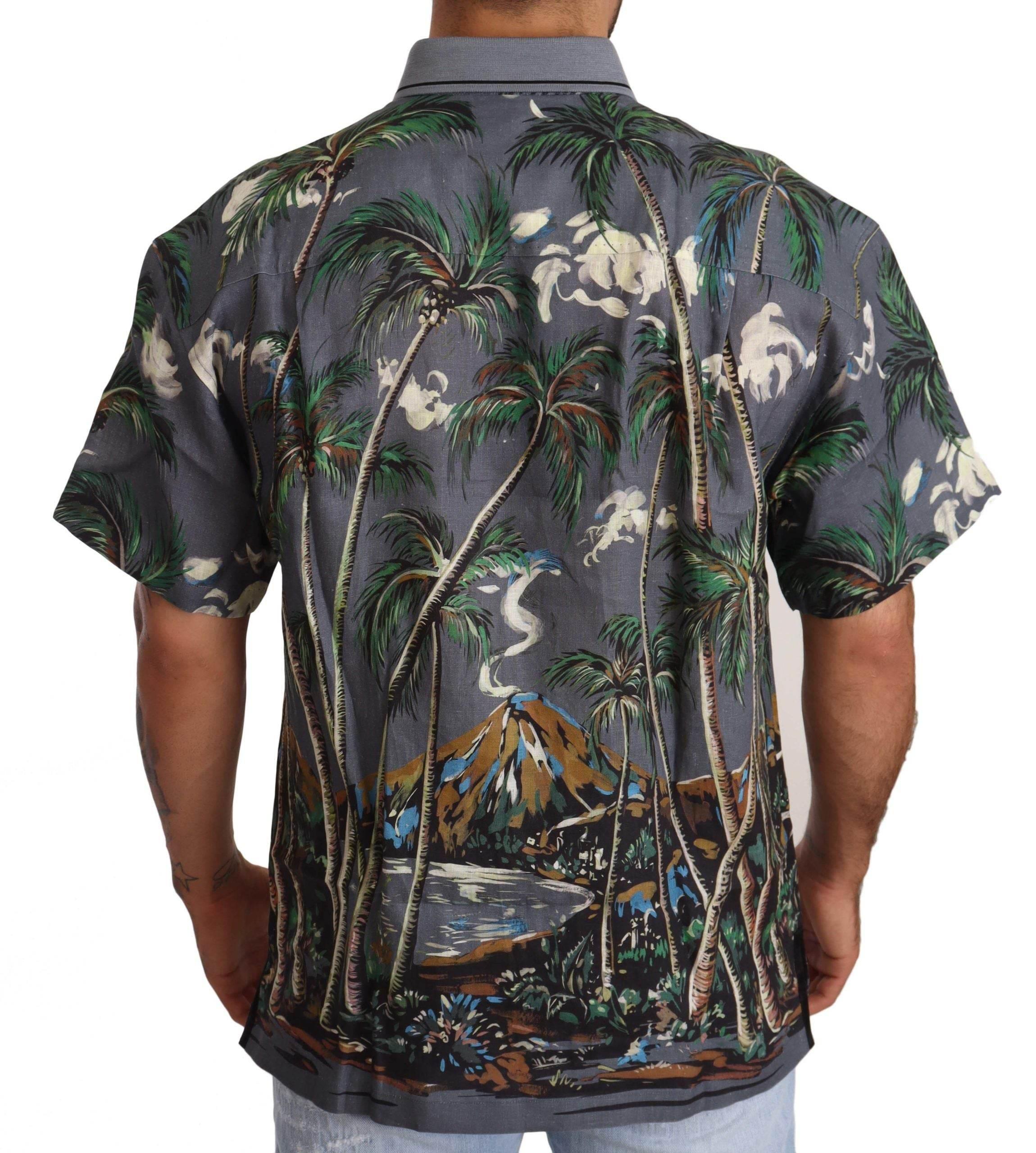 Dolce & Gabbana Tropical Elegance Linen Silk Men's Shirt - Hilstor