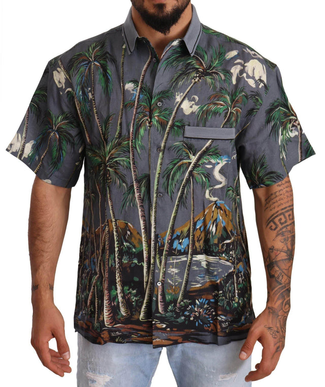 Dolce & Gabbana Tropical Elegance Linen Silk Men's Shirt - Hilstor
