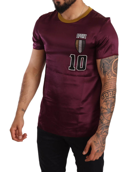 Dolce & Gabbana Elegant Purple Silk Short Sleeve T-Shirt - Hilstor