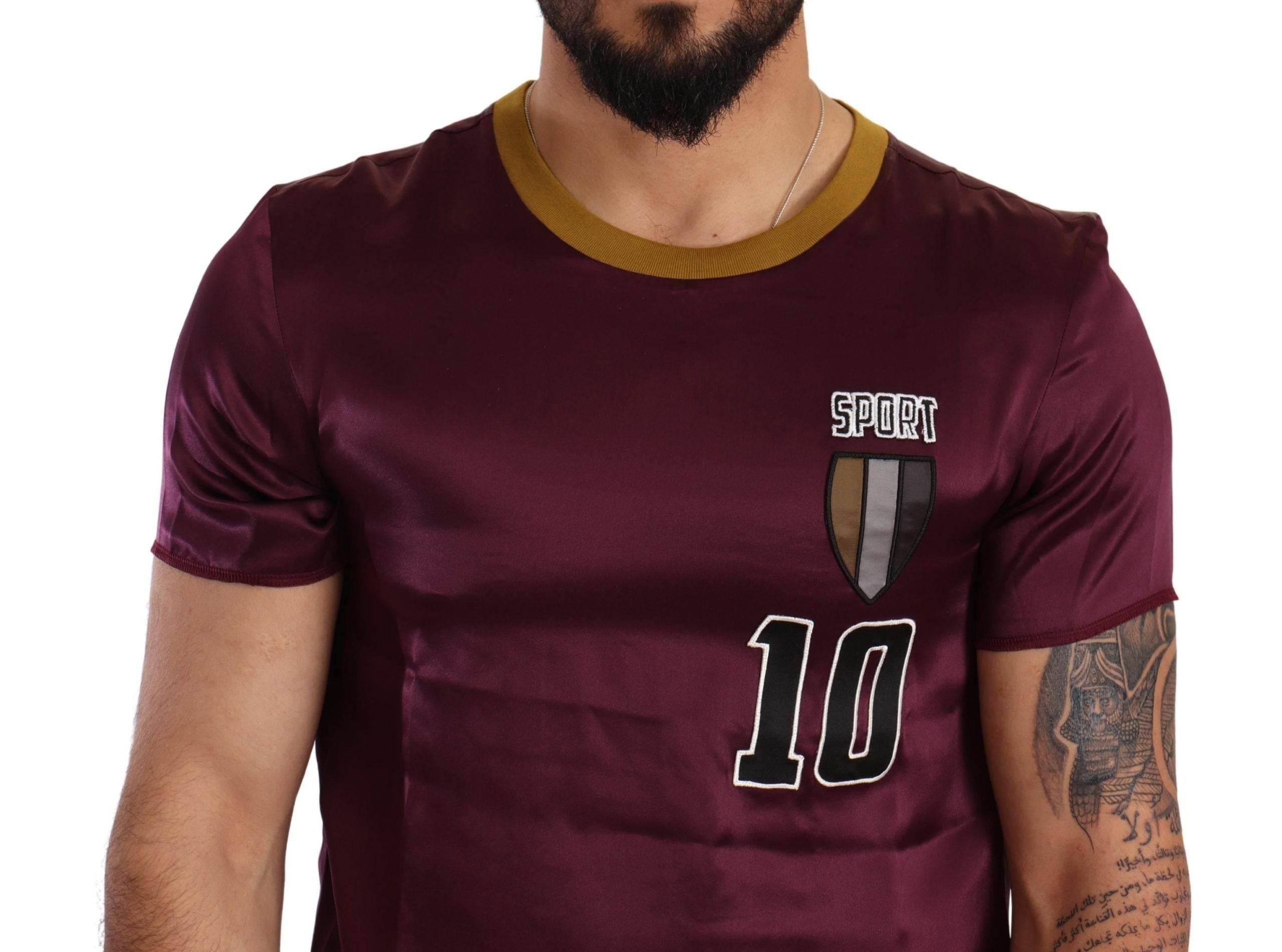 Dolce & Gabbana Elegant Purple Silk Short Sleeve T-Shirt - Hilstor
