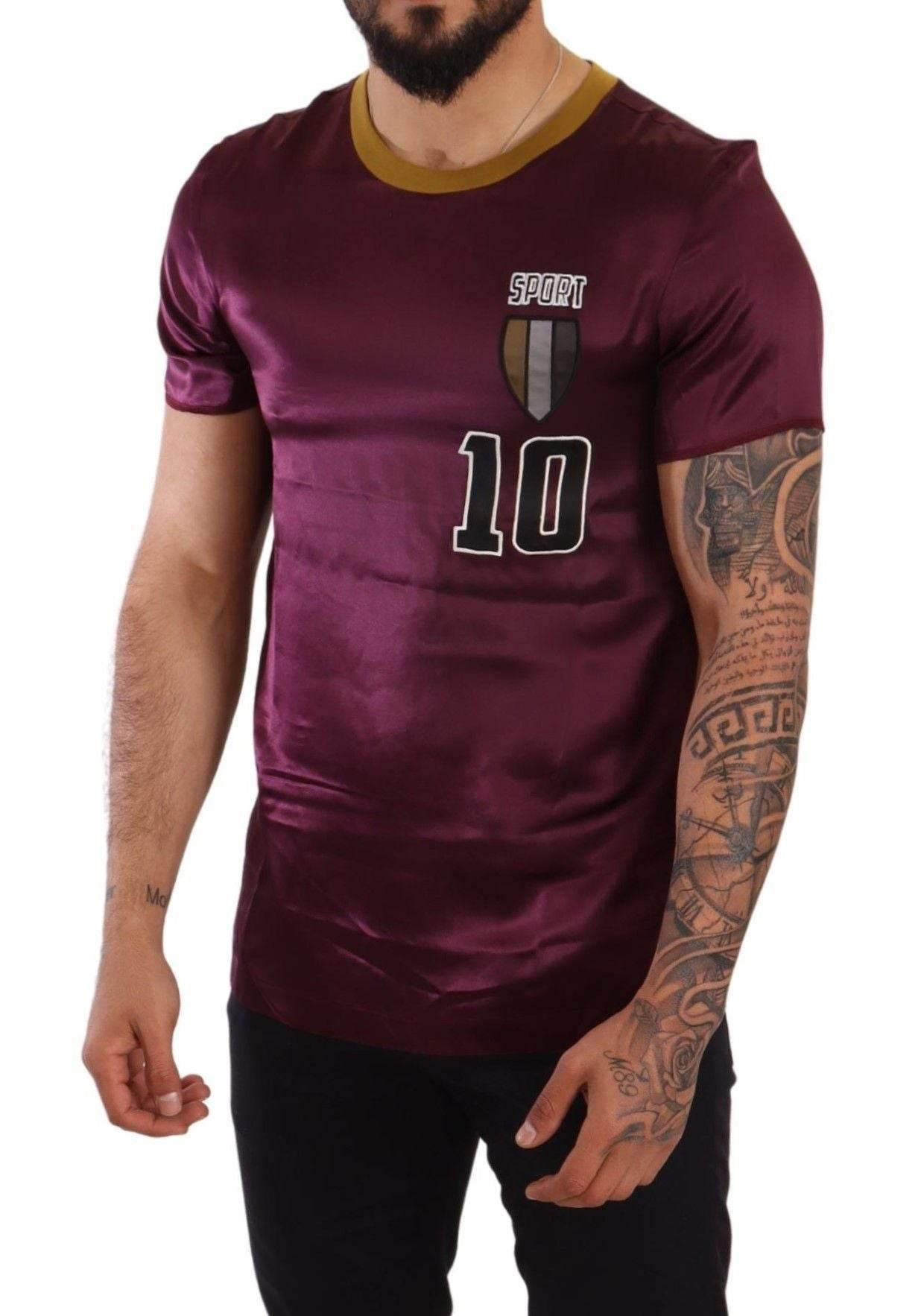 Dolce & Gabbana Elegant Purple Silk Short Sleeve T-Shirt - Hilstor
