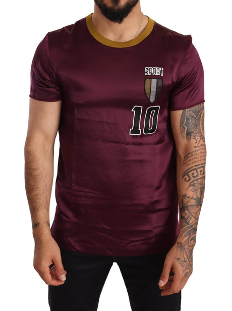 Dolce & Gabbana Elegant Purple Silk Short Sleeve T-Shirt - Hilstor