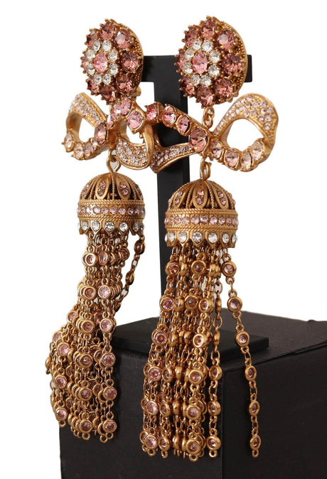 Dolce & Gabbana Elegant Antique Gold Bow Earrings - Hilstor