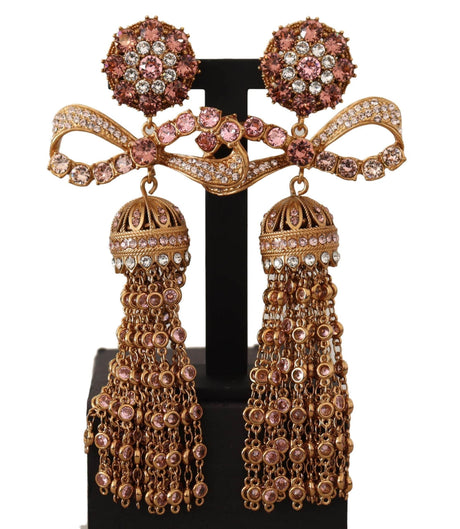 Dolce & Gabbana Elegant Antique Gold Bow Earrings - Hilstor