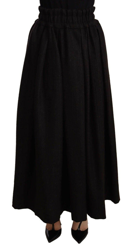 Dolce & Gabbana Elegant High Waist Maxi A-line Wool Skirt - Hilstor