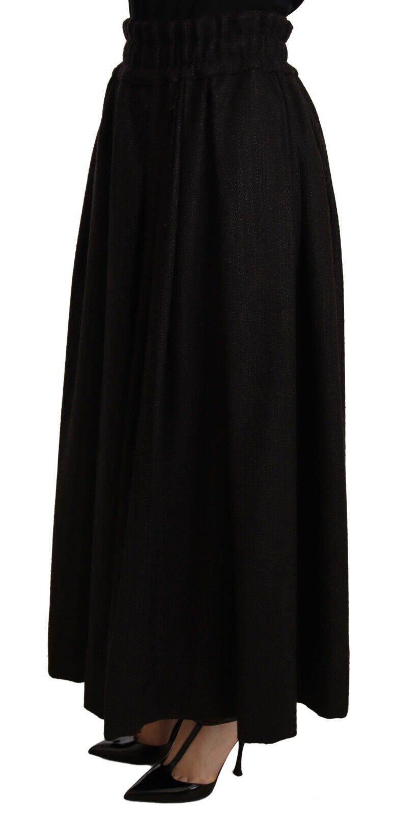 Dolce & Gabbana Elegant High Waist Maxi A-line Wool Skirt - Hilstor