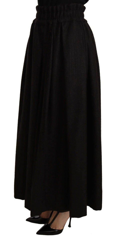 Dolce & Gabbana Elegant High Waist Maxi A-line Wool Skirt - Hilstor