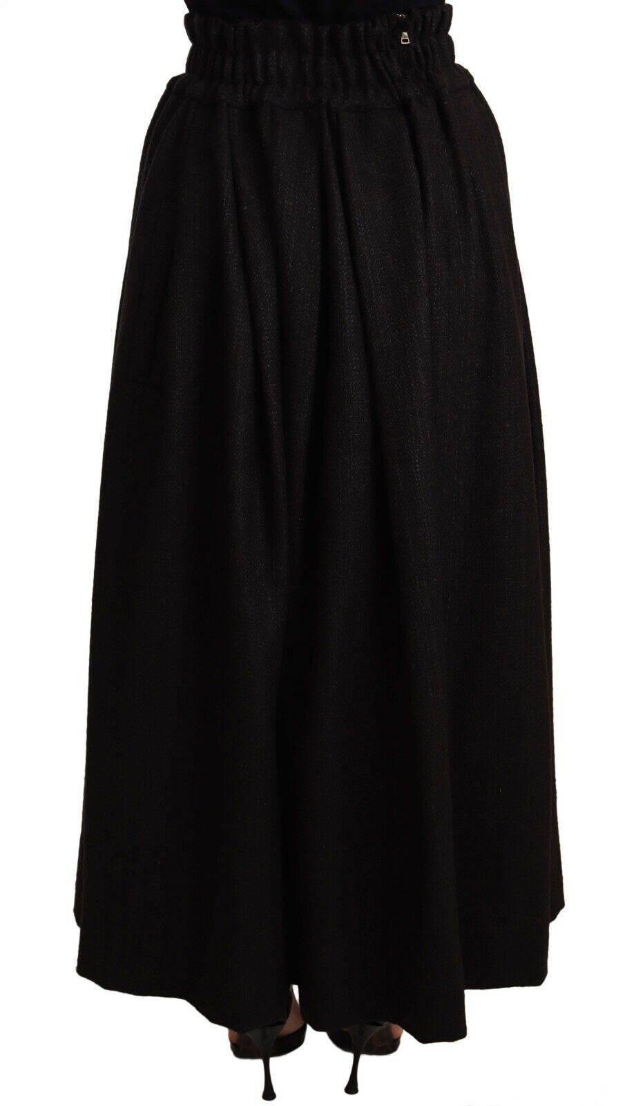 Dolce & Gabbana Elegant High Waist Maxi A-line Wool Skirt - Hilstor