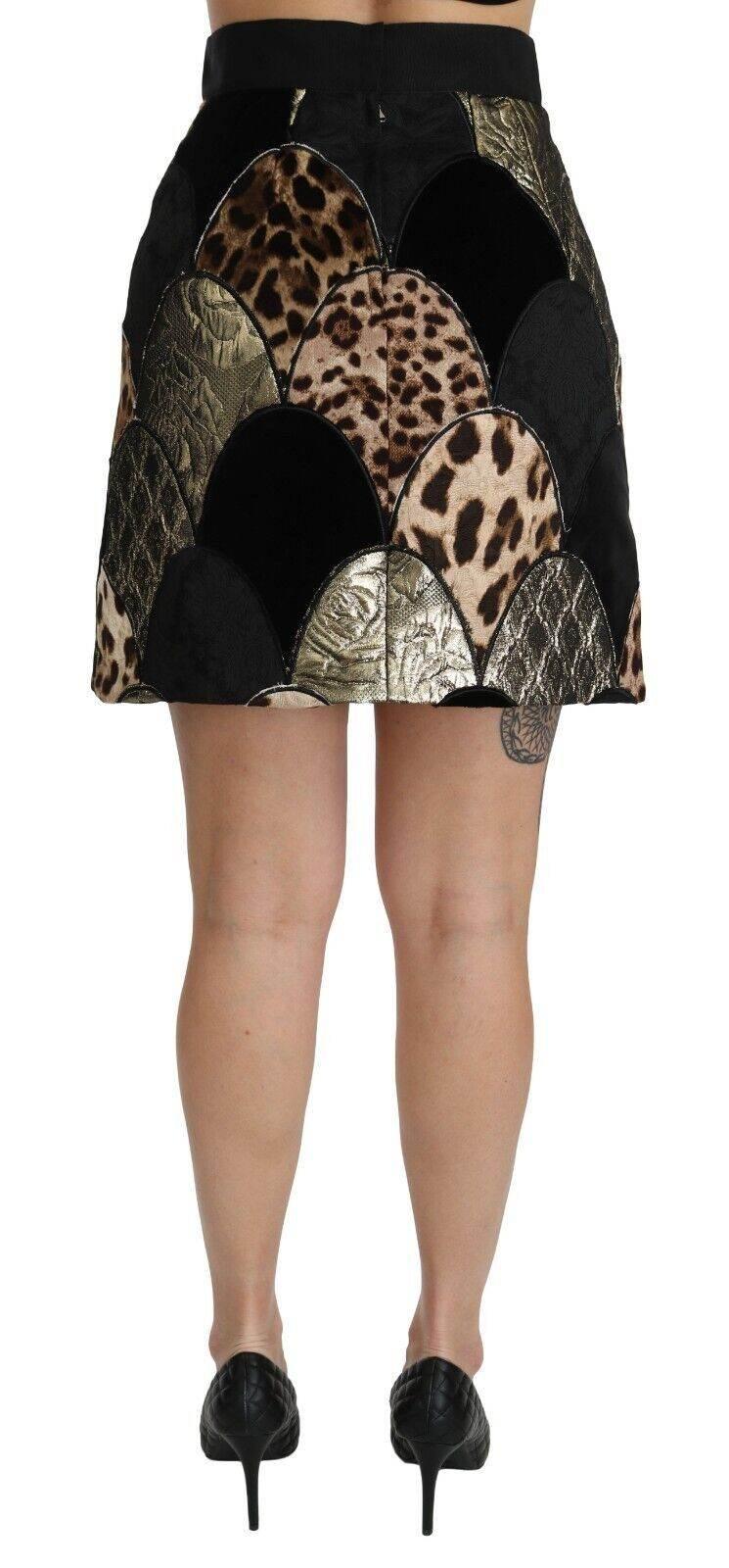 Dolce & Gabbana High-Waisted Leopard Print Skirt - Hilstor