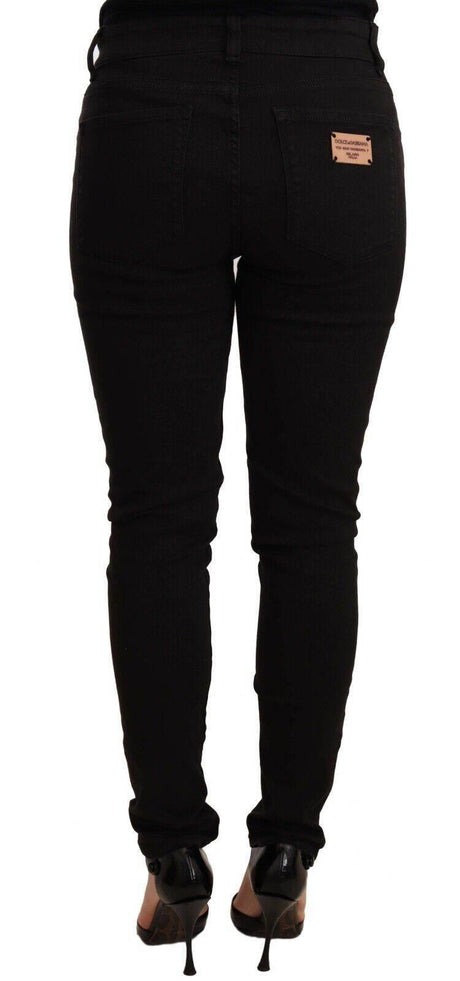 Dolce & Gabbana Black Slim Fit Denim Cotton Stretch Jeans - Hilstor