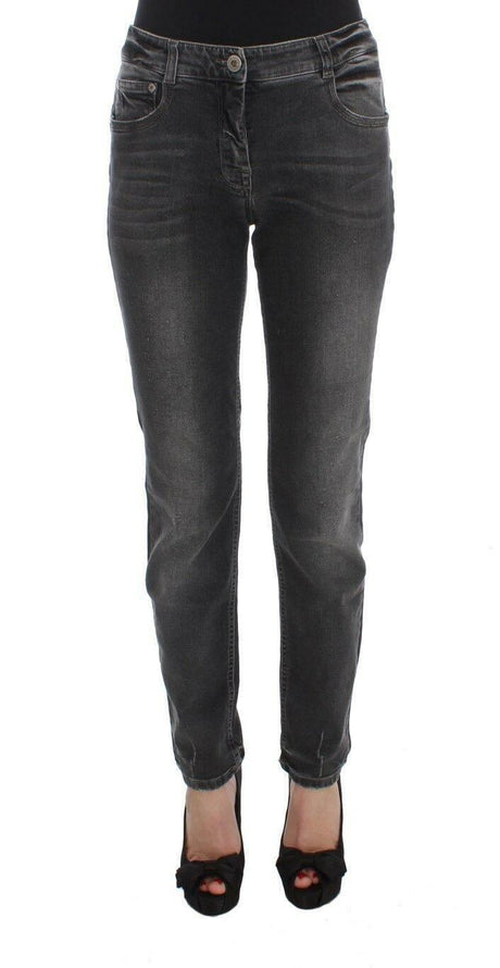 Ermanno Scervino Gray Wash Cotton Blend Stretch Jeans Pants - Hilstor
