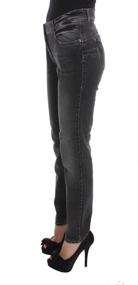 Ermanno Scervino Gray Wash Cotton Blend Stretch Jeans Pants - Hilstor