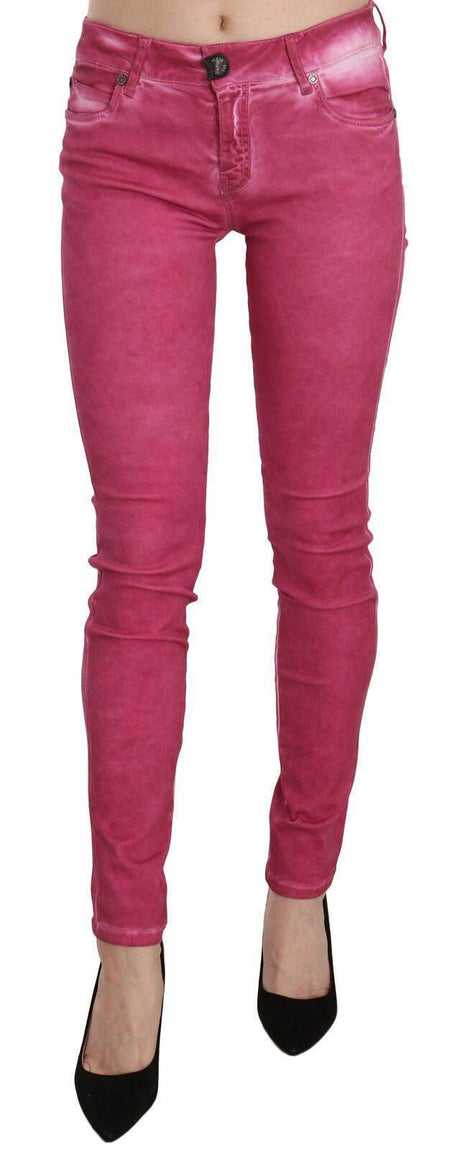 Dolce & Gabbana Chic Pink Mid Waist Skinny Pants - Hilstor