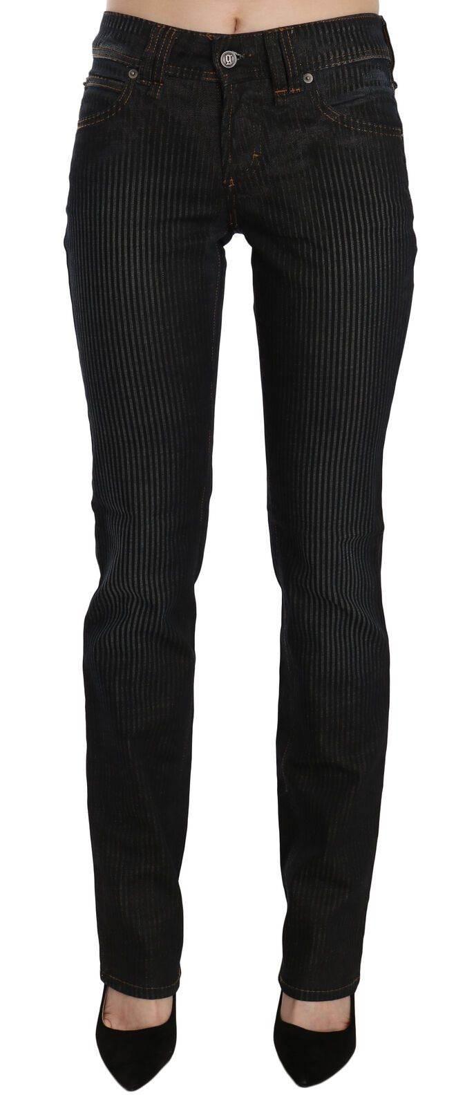 John Galliano Black Mid Waist Slim Fit Corduroy Denim Casual Pants - Hilstor