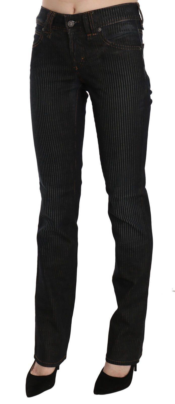 John Galliano Black Mid Waist Slim Fit Corduroy Denim Casual Pants - Hilstor