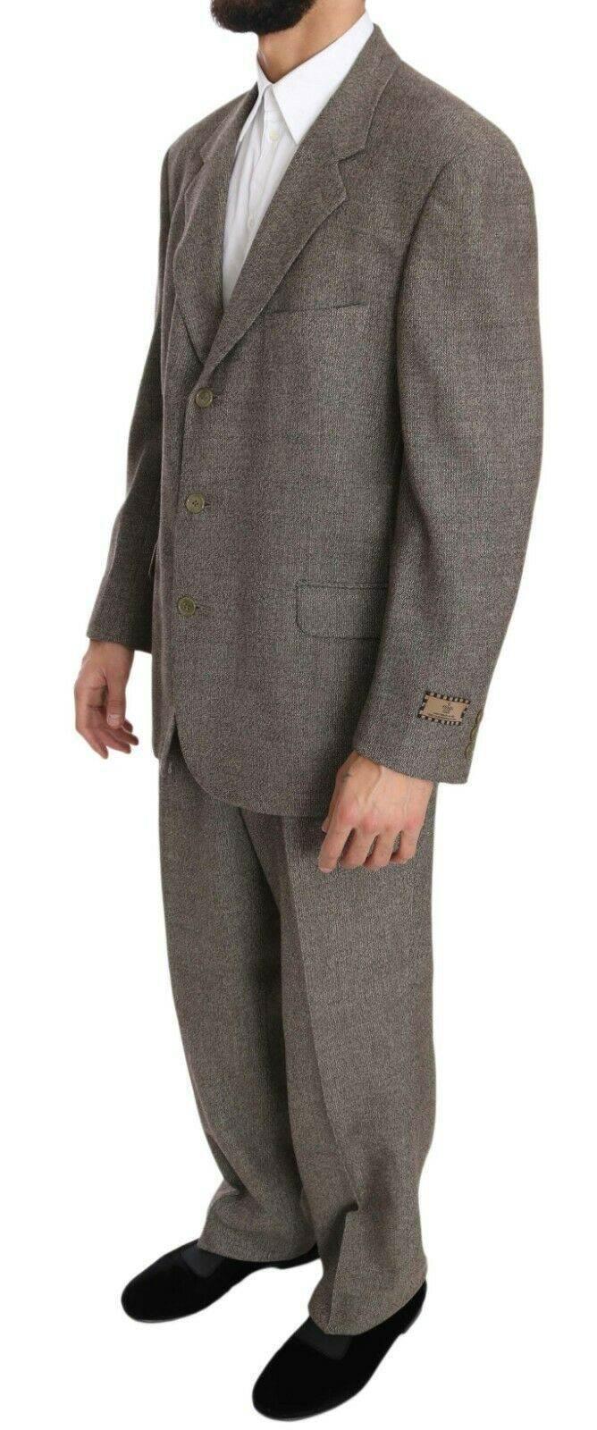 Fendi Brown Wool Regular Single Breasted Suit - Hilstor