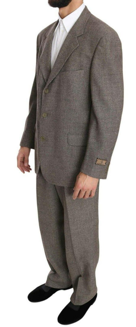 Fendi Brown Wool Regular Single Breasted Suit - Hilstor