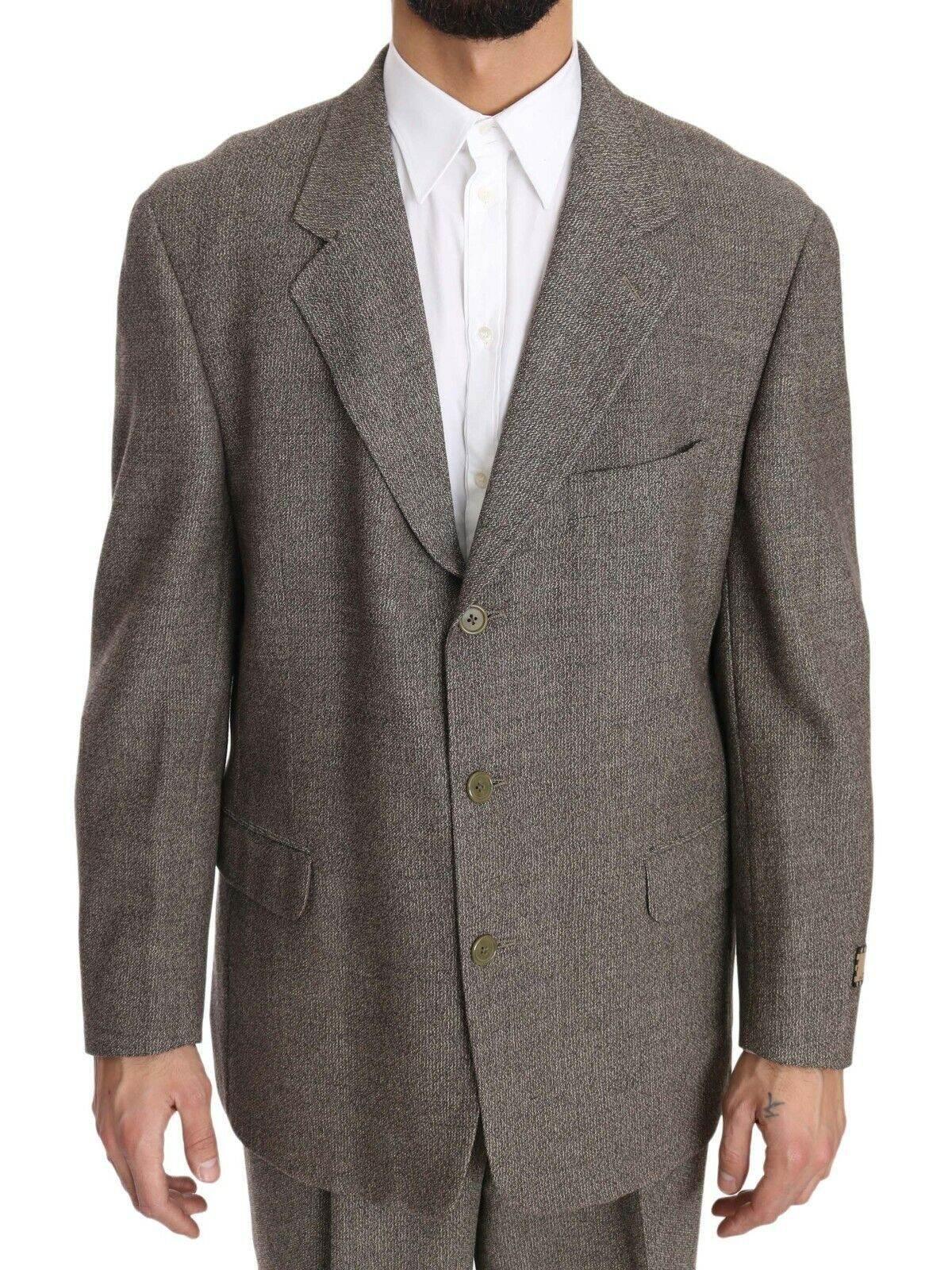 Fendi Brown Wool Regular Single Breasted Suit - Hilstor