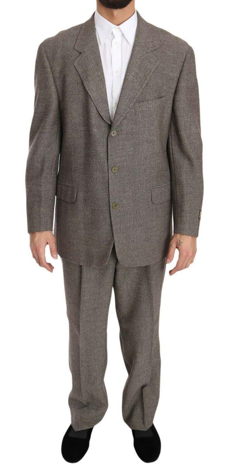 Fendi Brown Wool Regular Single Breasted Suit - Hilstor
