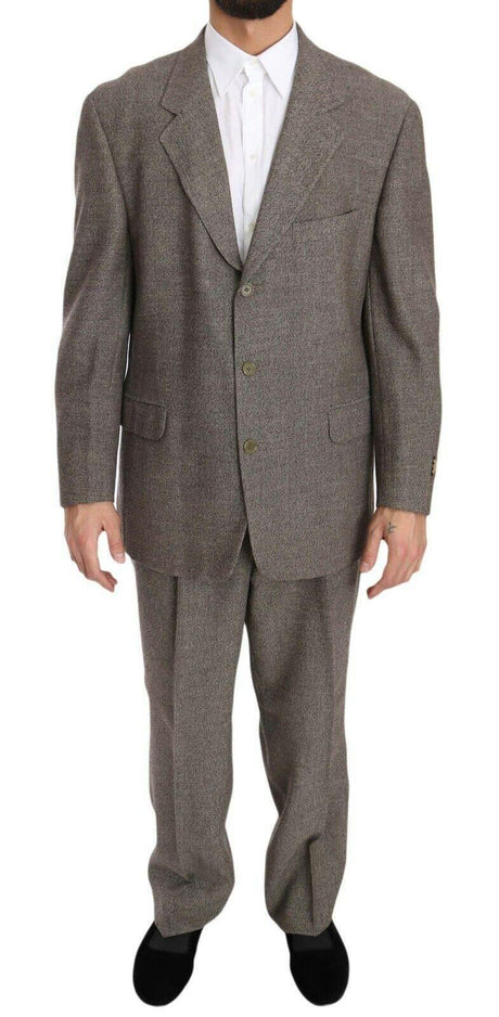 Fendi Brown Wool Regular Single Breasted Suit - Hilstor