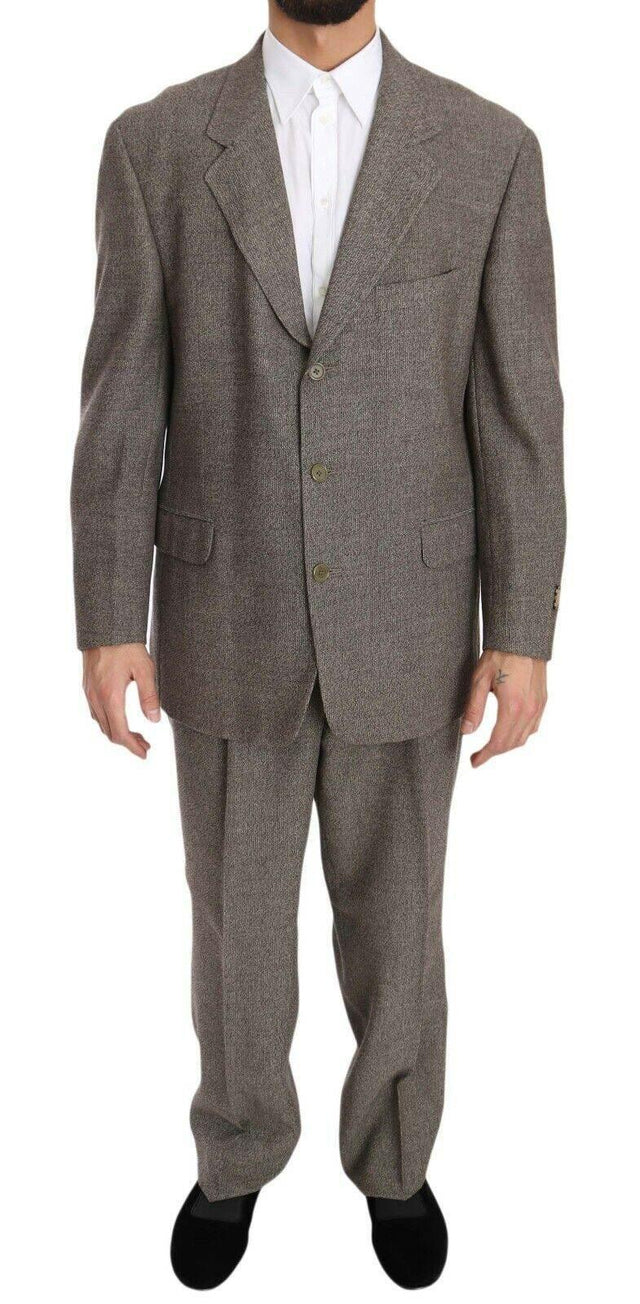 Fendi Brown Wool Regular Single Breasted Suit - Hilstor