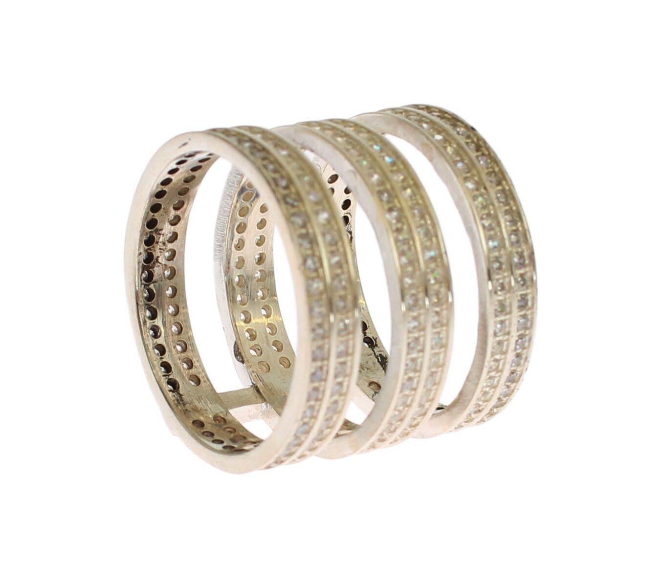 Nialaya Silver Crystal Adorned Statement Ring - Hilstor