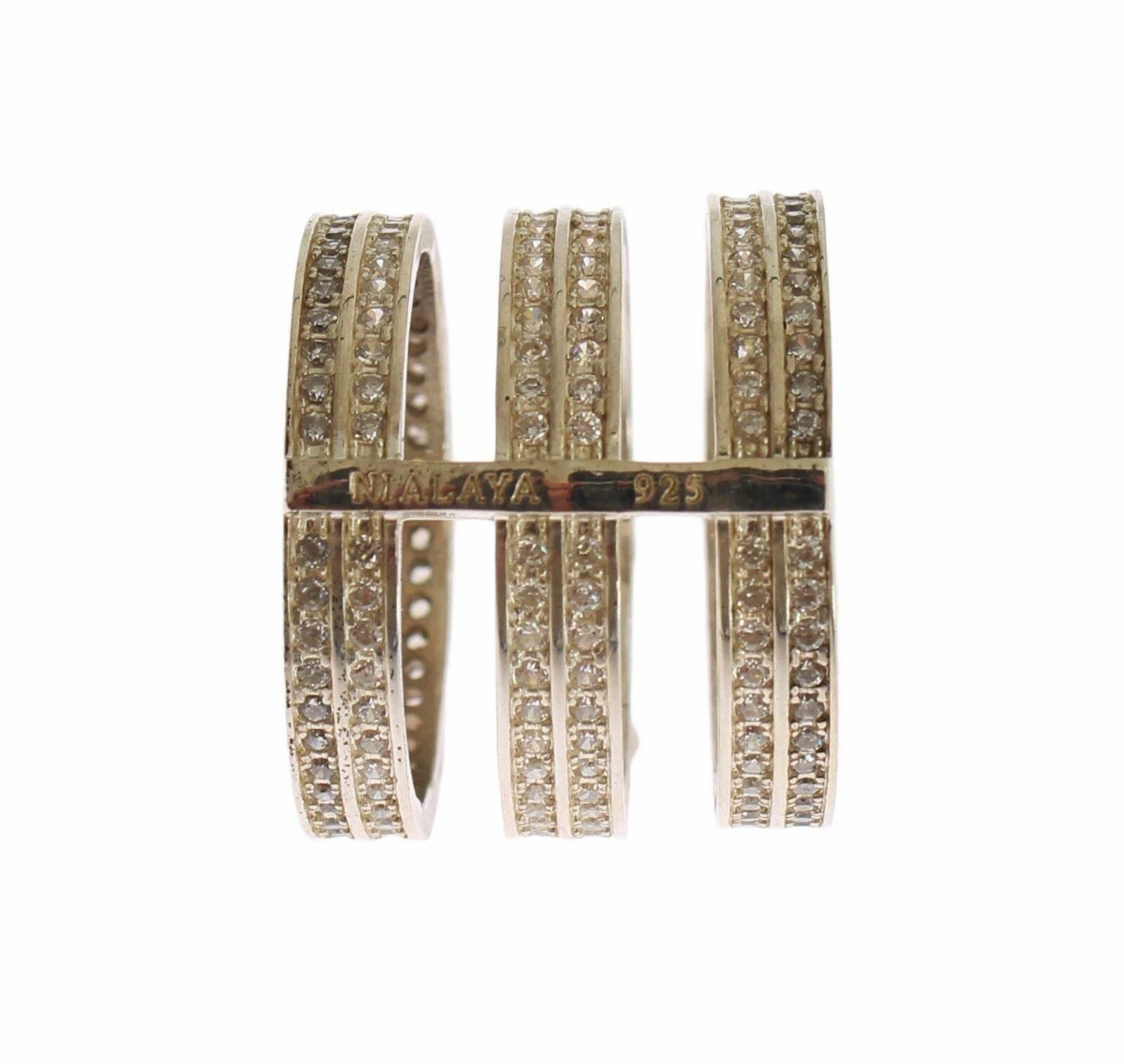 Nialaya Silver Crystal Adorned Statement Ring - Hilstor