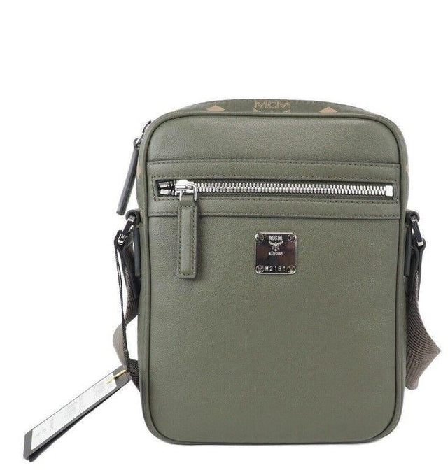 MCM Klassik Mini Sea Turtle Visetos Mixed Leather Multifunction Crossbody Bag Green - Hilstor