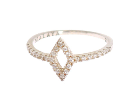 Nialaya Elegant Silver CZ Crystal Studded Ring - Hilstor