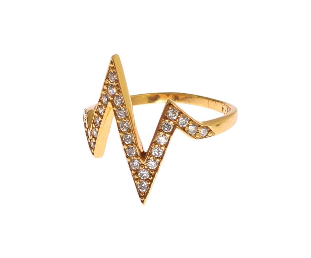Nialaya Glamorous Gold Plated Sterling Silver Ring - Hilstor