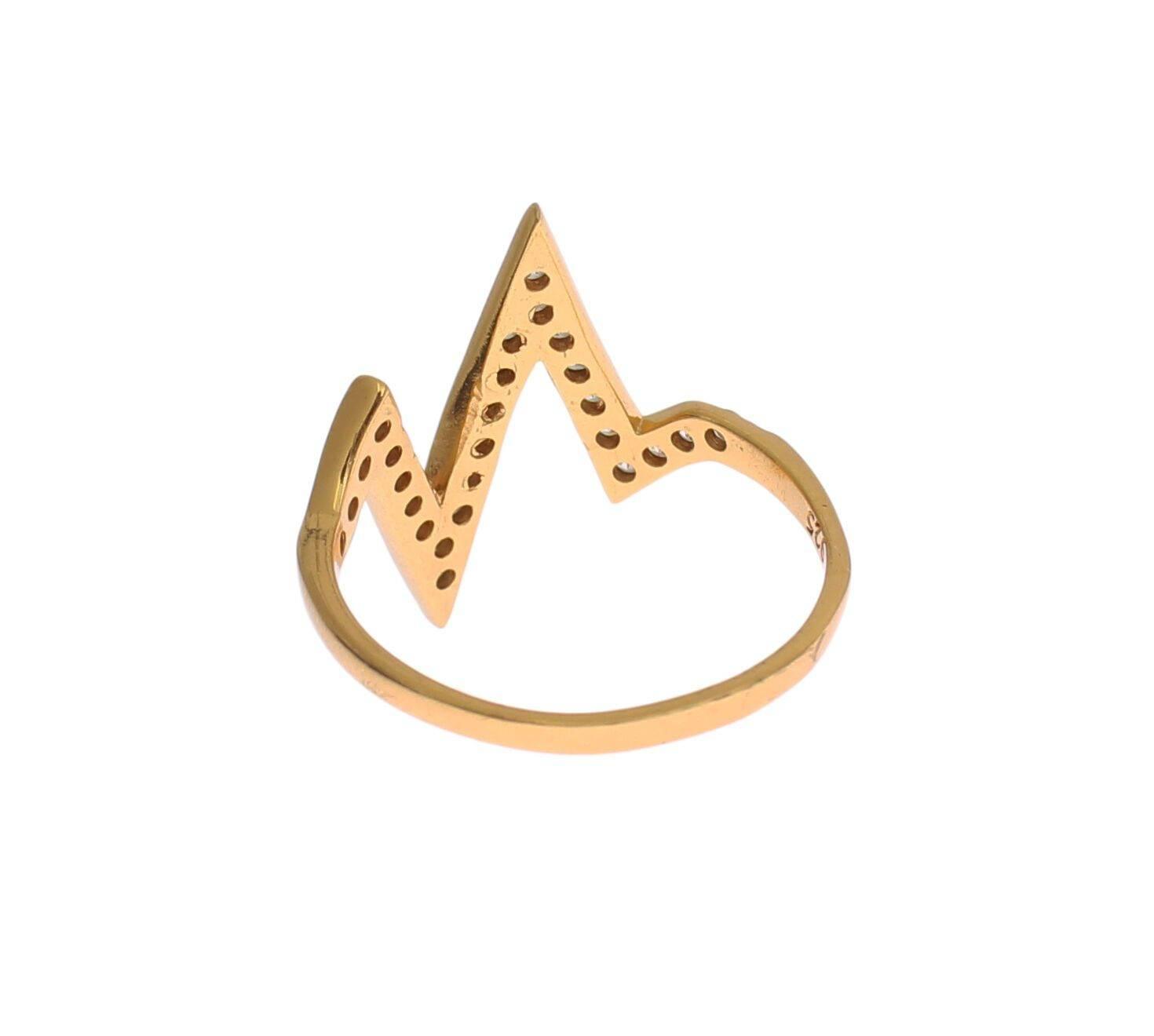 Nialaya Glamorous Gold Plated Sterling Silver Ring - Hilstor