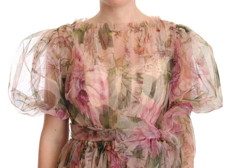 Dolce & Gabbana Floral Print Nylon Maxi Dress - Hilstor