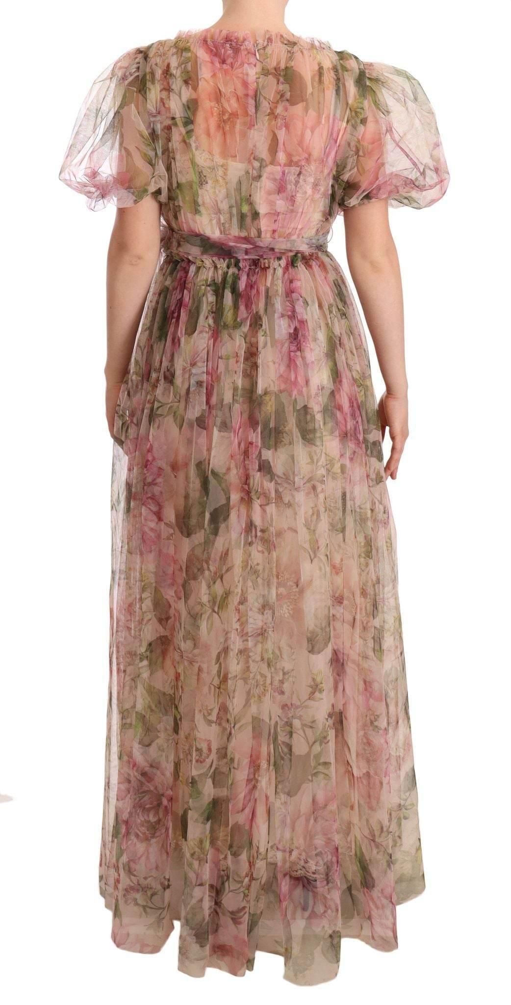 Dolce & Gabbana Floral Print Nylon Maxi Dress - Hilstor