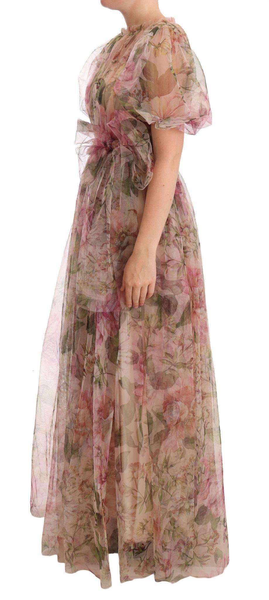 Dolce & Gabbana Floral Print Nylon Maxi Dress - Hilstor