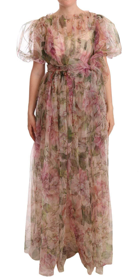 Dolce & Gabbana Floral Print Nylon Maxi Dress - Hilstor