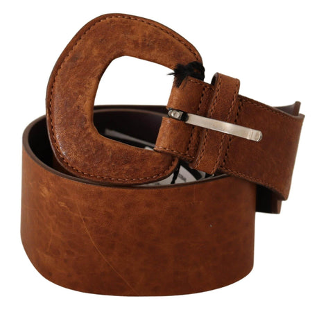 Costume National Elegant Brown Leather Fashion Belt - Hilstor