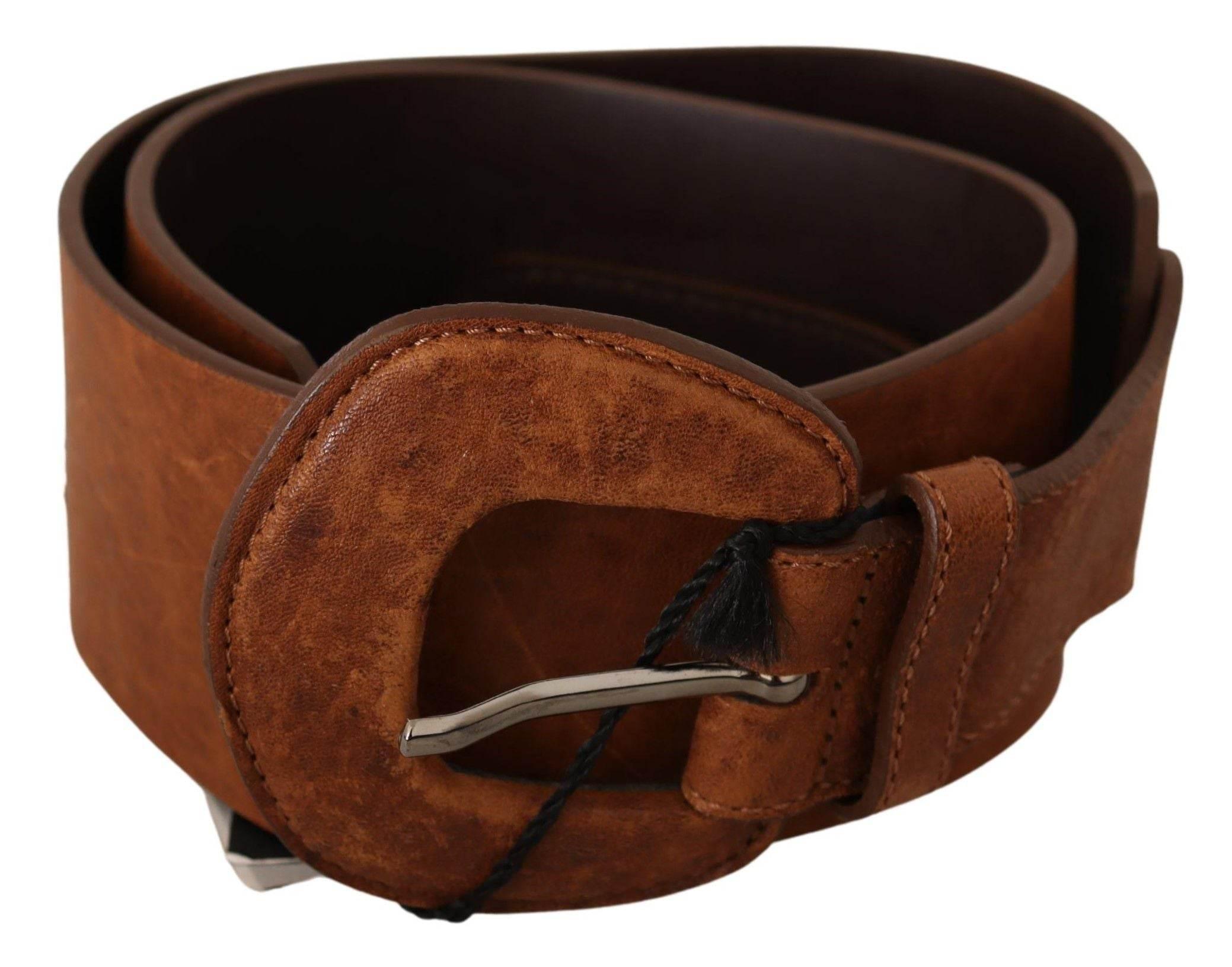 Costume National Elegant Brown Leather Fashion Belt - Hilstor