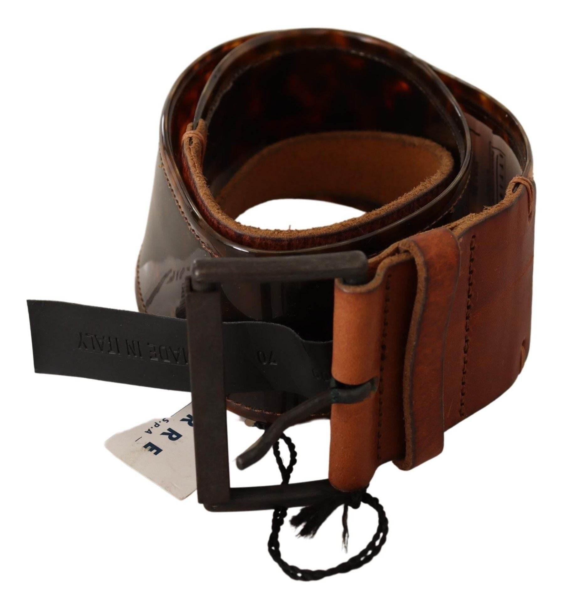 Ermanno Scervino Dark Brown Leather Buckle Waist Belt - Hilstor