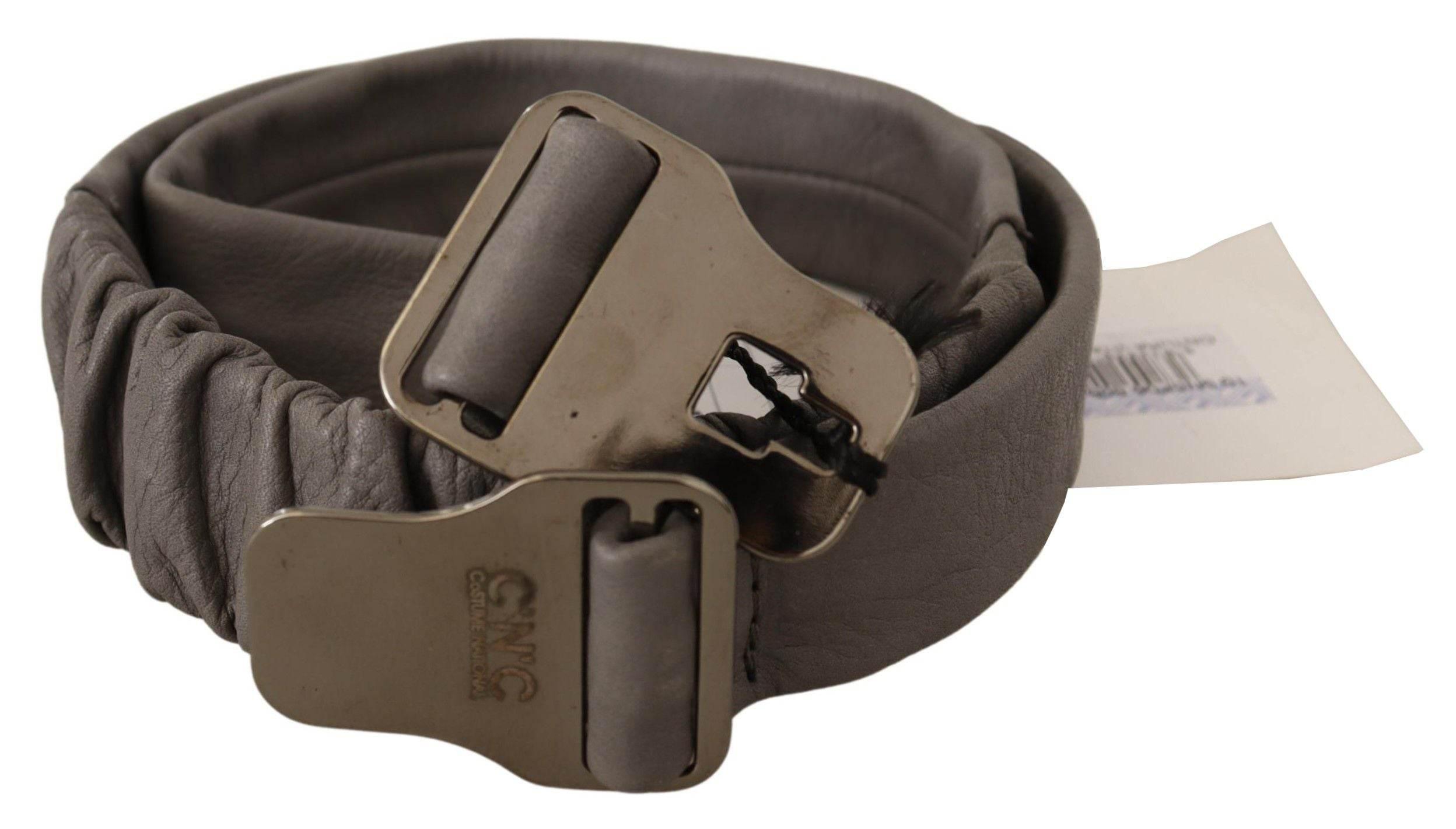 Costume National Elegant Gray Leather Fashion Belt - Hilstor