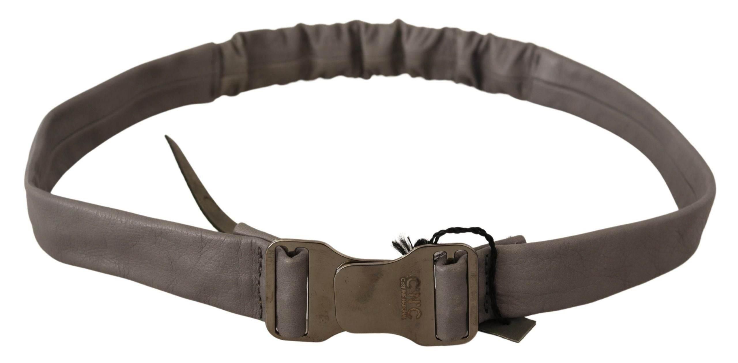 Costume National Elegant Gray Leather Fashion Belt - Hilstor