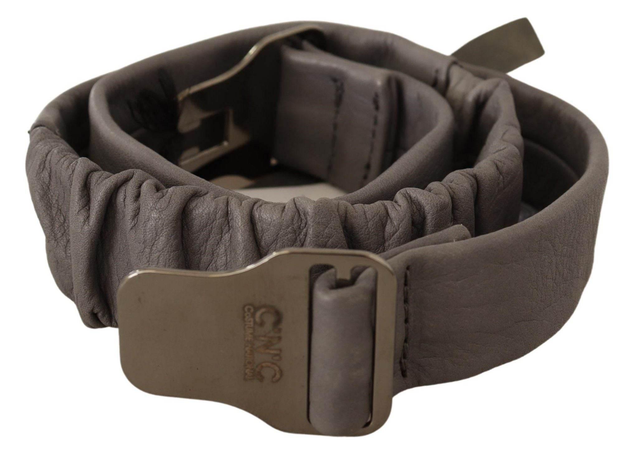 Costume National Elegant Gray Leather Fashion Belt - Hilstor