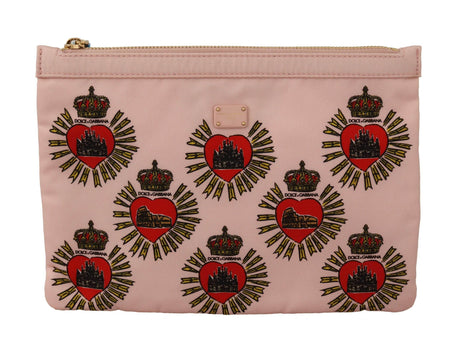 Dolce & Gabbana Elegant Pink Heart Clutch Wallet - Hilstor