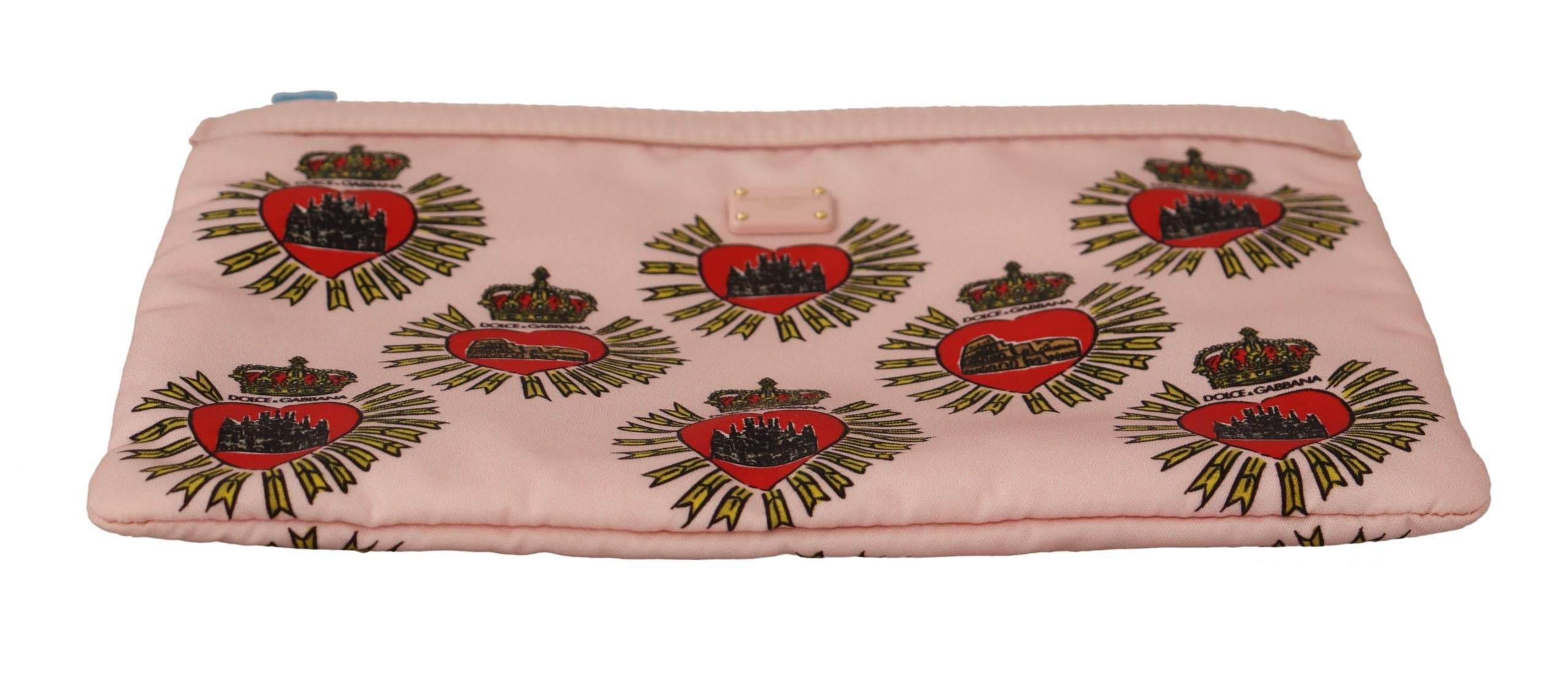 Dolce & Gabbana Elegant Pink Heart Clutch Wallet - Hilstor